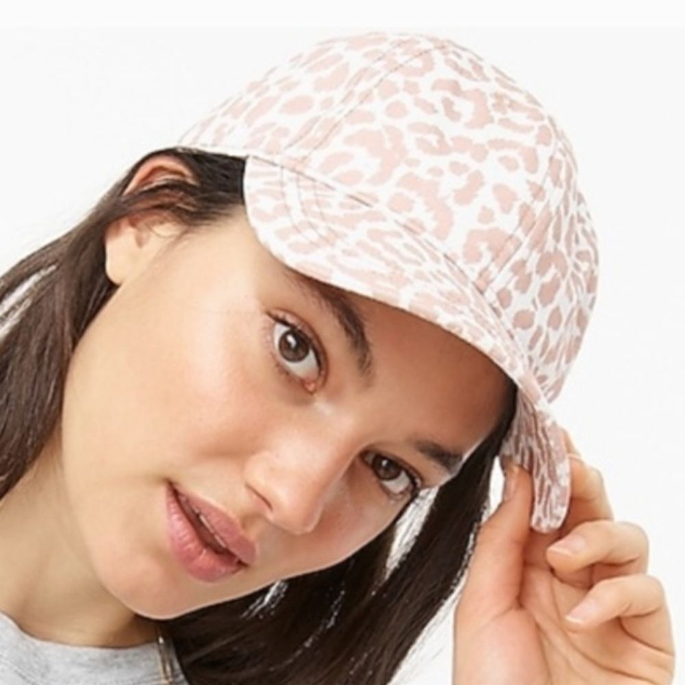 J. Crew Leopard Printed Cotton Baseball Hat Neutral‎ Beach Cream White Tan